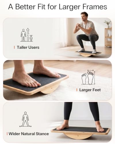 StrongTek Wooden Balance Board, Basic Rocker or Advanced 360° Wobble - color: Extra Large-Basic
