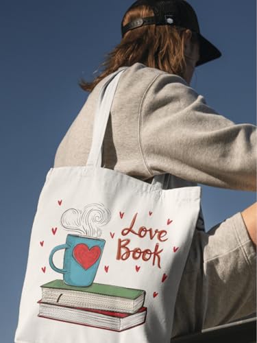 Aesthetic Canvas Tote Bag for Women with Inner Pocket - color: Read-love