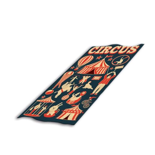 Cute Funny Circus Bath Towel 15X30 Inch Washcloths Face/Body/Hair/Hand Towel for Spa Gym Yoga Swim Bathroom Kitchen Hotel - color: Cute Funny Circus