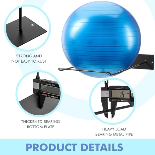 Threan Wall Mounted Yoga Ball Holder Large Yoga Ball Holder