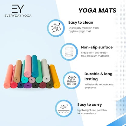 Everyday Yoga Mat Premium Edition, Non-Slip, Eco-Friendly, 3-5mm Thickness - color: Extra Large - Peacock, size: 5mm