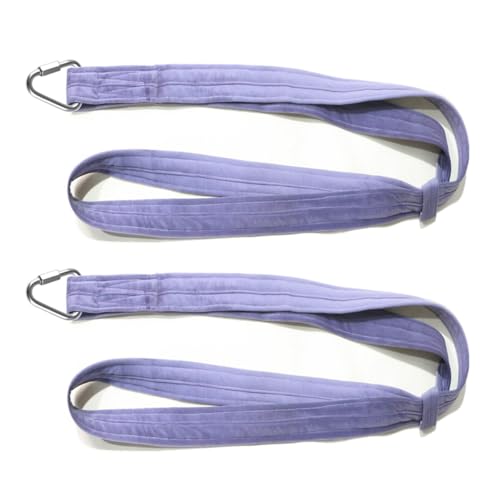 8.2ft 2.5m Aerial Straps Ropes Yoga Aerial Acrobatics Body Aerial Loop Trapeze Circus Apparatuses Equipment Three-Layer Straps 1 pairs - color: Light Purple