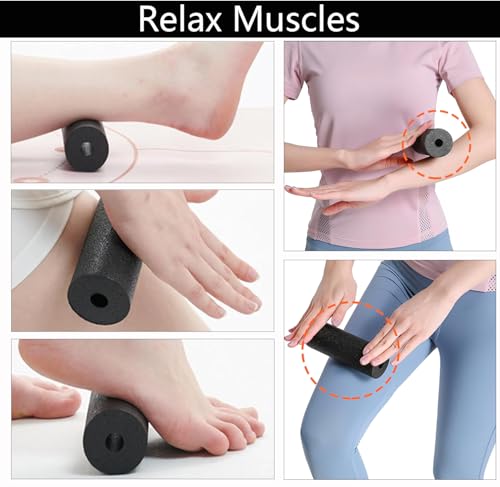 Mini Foam Roller, High Density Massage Tool for Physical Therapy - color: Black