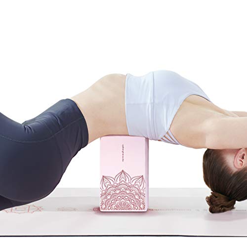 nuveti Yoga Blocks Set of 2, High Density Yoga Brick Foam Blocks to Improve Strength, Flexibility and Balance Brick Foam Blocks - color: Pink