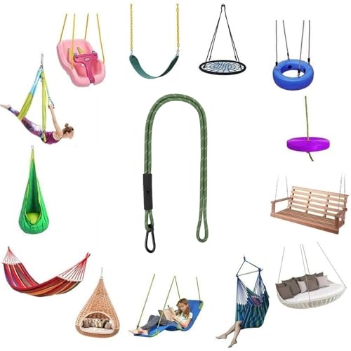 Heavy Duty Tree Swing Ropes, Hammock Tree Straps Hanging Kit, for Outdoor Swings Hammock Playground Set Accessories (5ft,61",Green,2Pack) - size: 61''(5FT)-2 Pack
