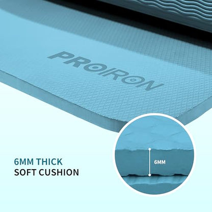 PROIRON Foldable Yoga Mat 0.24"/0.16" for Home Workout & Travel, Non Slip Travel Yoga Mats with Carry Bag, Packable Yoga Mat for Home Gym, Pilates, Fitness,Stretching - color: (0.24" TPE) Turquoise