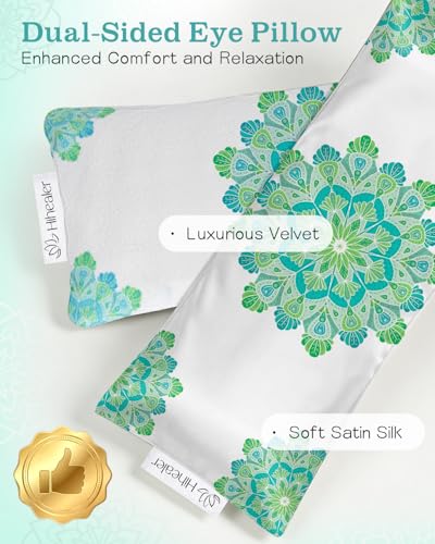 Hihealer Lavender Eye Pillow for Relaxation, Yoga, Sleep, Weighted Eye Mask - color: Sage Green