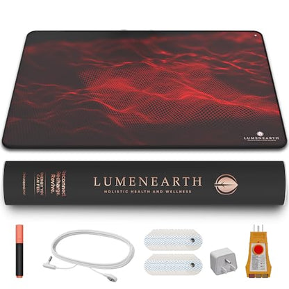 Grounding Mat Kit - Conductive PU Leather Earthing Mat for Bed, Feet & Desk - Indoor Grounding Pad with Reusable Grounding Patches, Outlet Tester, Mat Tester & Cord, Non-Slip, 60x90 cm