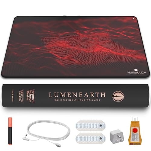 Grounding Mat Kit - Conductive PU Leather Earthing Mat for Bed, Feet & Desk - Indoor Grounding Pad with Reusable Grounding Patches, Outlet Tester, Mat Tester & Cord, Non-Slip, 60x90 cm