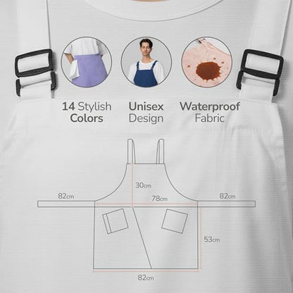Unisex Waterproof Apron Restaurant Cooking Cafè Flower Shop Baking Kitchen Length Adjustable - color: Baby Pink