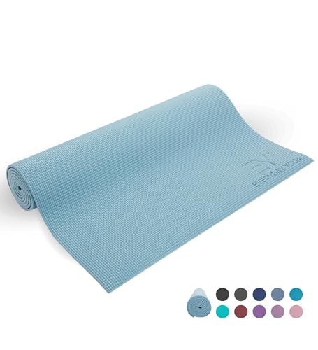 Everyday Yoga Deluxe Mat, Spacious 72"x24" Non-Slip, 3-5mm Extra Thick - color: Slate Blue, size: 5mm Thick
