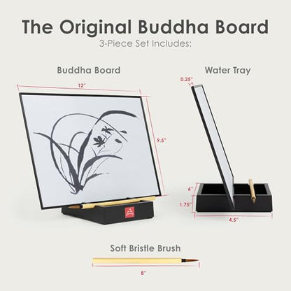 Buddha Board – The Original Water Painting Board for Mindfulness & Creativity – Unique Gift for Artists, Adults & Kids – Mess-Free Zen Art Supplies