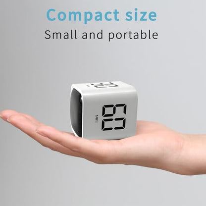 Qumox Pomodoro Timer, Cube Productivity Timer with Adjustable Sound and Vibration Alert, Ideal for Work, Office, ADHD, Study, and Tasks - 5/10/30/60 Minutes & Custom Countdown - White - color: White