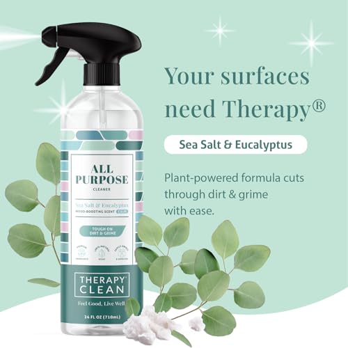 Therapy Clean All Purpose Cleaner Sea Salt & Eucalpytus 24 fl oz Pack of 1, Multipurpose Cleaner, 100% Natural Scent - size: 24 Fl Oz (Pack of 1)