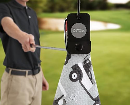 Magnetic Golf Towels for Golf Bags with Clip & Ultra Strong Magnet - Waffle Weave Microfiber Towel for Secure Hold on Bags & Carts - Ideal Club Cleaner & Accessories - Golf Cart - color: Golf Cart