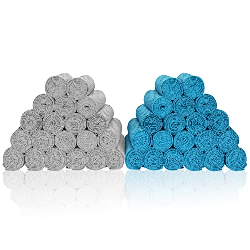 Cooling Towels 40 Pack 40"x 12", 160gsm Bulk Cool Towels, Soft Breathable, Super Absorbent, Quick Cold Towel, for Bowling, Yoga, Travel, Camping, Golf, Football, Hiking, Outdoor Work - color: 20light Blue,20grey