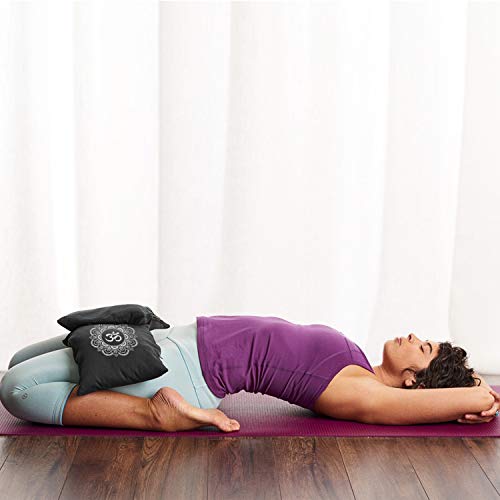 Yoga Sand Bag - Cotton Unfilled for Yoga Weights and Resistance Training, Size- 7.5" X 17" - color: Black