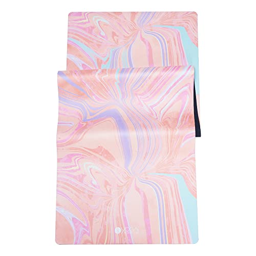 YOGA DESIGN LAB | The Combo Yoga Mat | 2-in-1 Mat+Towel | Eco Luxury | Ideal for Hot Yoga, Power, Bikram, Ashtanga, Sweat | Studio Quality | Includes Carrying Strap! - color: Pearl, size: 5.5mm