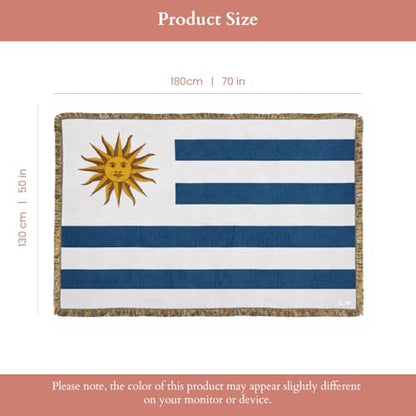 Uruguay Flag Woven Throw Blanket – Woven Not Printed – 50x70 Uruguayan Blanket for Couch, Bed or Wall – Made for Uruguayans Living Abroad - color: Uruguay