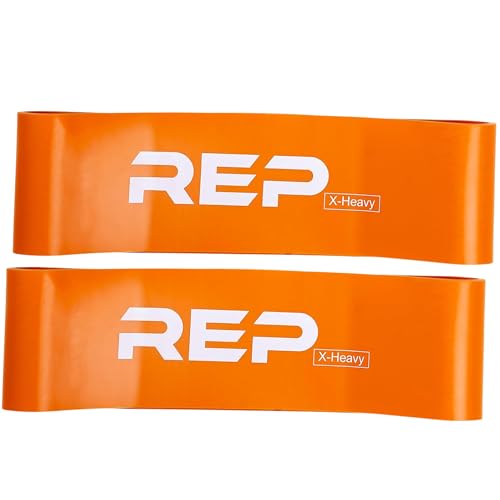 REP Fitness Short Resistance Bands for Strength and Conditioning. Multiple Resistance Levels Available from 5-230lbs. Sold as a Pair. 12" Length. - color: Orange
