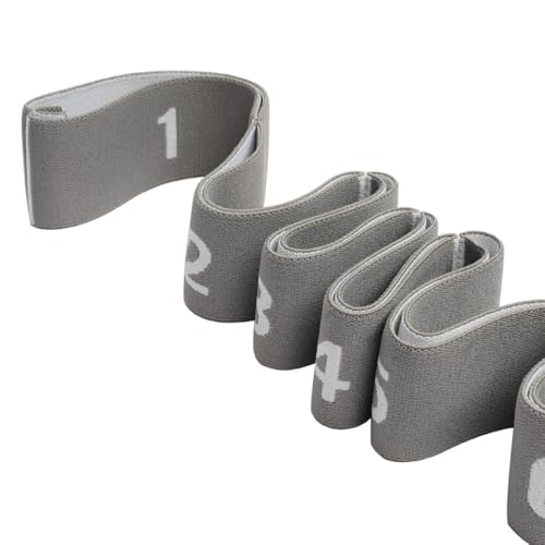 11 Loops Stretch band - Yoga, Pilates, Ballet, and Physical Therapy Stretching strap for Flexibility, Leg Stretching, and Exercise - Durable Stretching equipment for Dance and Fitness - color: 11 Grids-Grey