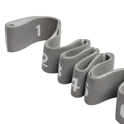 11 Loops Stretch band - Yoga, Pilates, Ballet, and Physical Therapy Stretching strap for Flexibility, Leg Stretching, and Exercise - Durable Stretching equipment for Dance and Fitness - color: 11 Grids-Grey