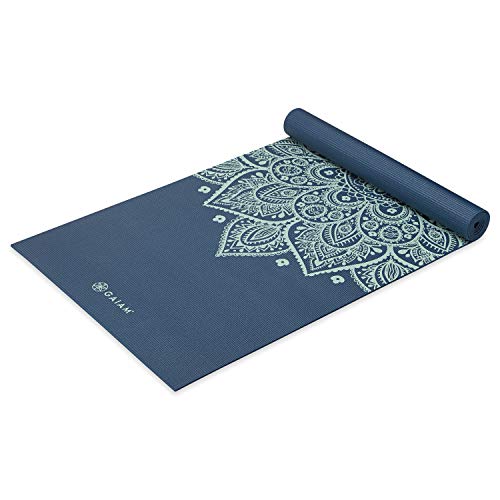 Gaiam Yoga Mat - Premium 5mm Print Thick Non Slip Exercise & Fitness Mat for All Types of Yoga, Pilates & Floor Workouts (68" x 24" x 5mm) | Printed Design | Sticky Non-Slip Surface | 5mm Cushioning | Yoga, Pilates & Floor Workouts | 68"x24" - color: Indi