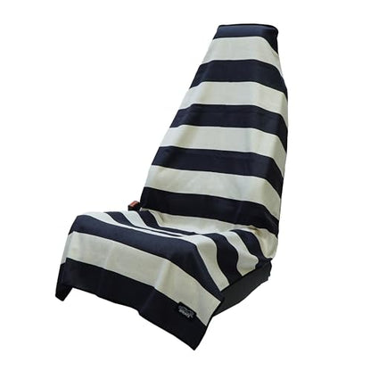 Sprints Athletic Running Towel, Full-Sized, Car Seat Cover - Performance Microfiber (Midnight Boardwalk Stripe) - color: Midnight Boardwalk Stripe W/ Snaps