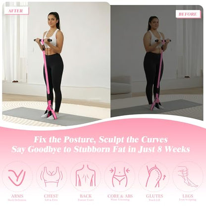 3-Tube Pedal Resistance Band w/Handles, 30/40LBS Sit Workout Gear - color: pink, size: 40lbs