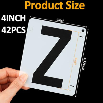 42 PCS Letter Stencils for Painting, Spray Paint Stencil | 4 Inch Alphabet Stencils for Crafts Reusable on Wood, Wall, Rock, Fabric, Sign, School DIY Art Projects - size: 4 Inch