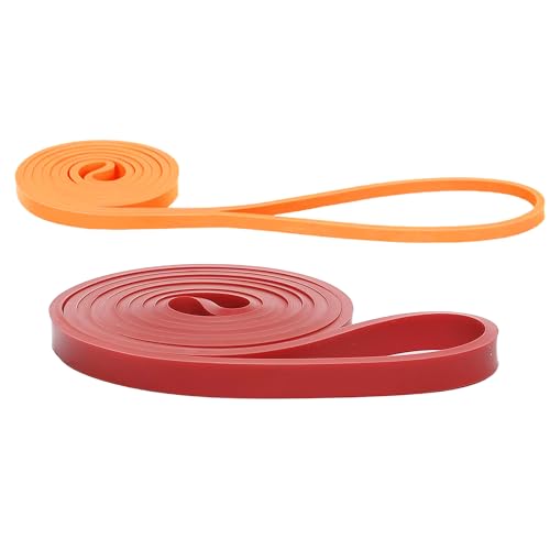 Resistance Bands for Working Out, Pull up Bands, Workout Bands, Exercise Bands, Stretching Bands for Strength Training, Fitness, Mobility Training, Home Workout, Physical Therapy, Stretching - color: Orange (5-15lb), Red (15-35lb)
