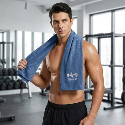 Fitness Towel, Sports Yoga Microfiber Quick-Drying Microfiber Towels for Swimming Gym and Yoga Sweat Pad, Blue - color: Blue
