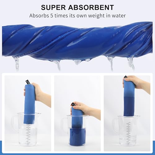 Rainleaf Microfiber Towel Quick Dry Camping & Travel & Gym Towel. Compact - color: Blue, size: 72.00" x 40.00"