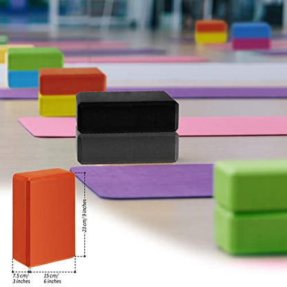 20 Pcs Foam EVA Yoga Blocks Lightweight Yoga Bricks Non Slip Supportive Foam Blocks Prop Accessories for, Pilates, Stretching and Meditation, Women Men Yogi Beginners (Multicolor)