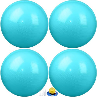 Leyndo 4 Pcs 26 Inch Yoga Exercise Ball Pilates - color: Turquoise Color