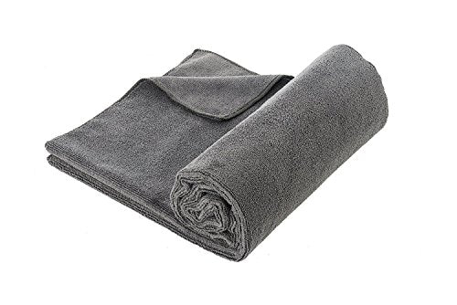 bintiva Hot Yoga Towel, Non Slip, Eco Friendly, 100% Microfiber, Large 25" x 72" Fits All Mats - color: Dark Gray
