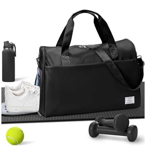 Travel Weekender Bags with Shoe Compartment Overnight Bag Black - color: K1-Black