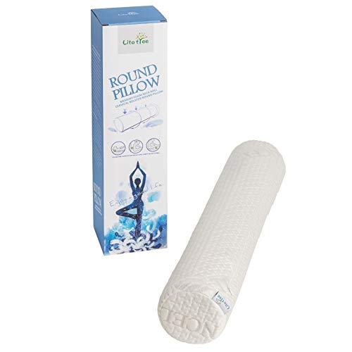 Comfort Memory Foam Neck Roll and Cervical Bolster Round Pillow with Removable Washable Soft Cover for Spine and Neck Back Lumbar Leg Vertebra Support (18x3.5 inch Pillow) - size: 18"x3.5" Pillow