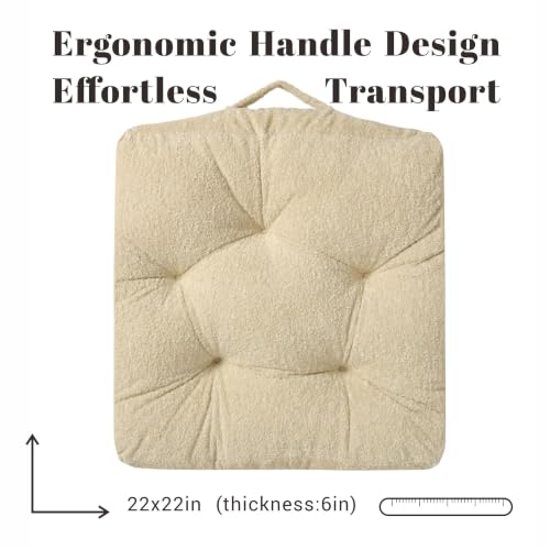 Floor Cushion Pillow, Portable Large - color: Square, Fog