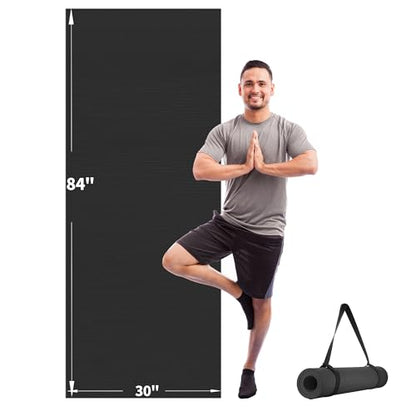 CAMBIVO Extra Long Wide Yoga Mat, Thick PVC Workout Mat - size: 84" x 30" x 6mm