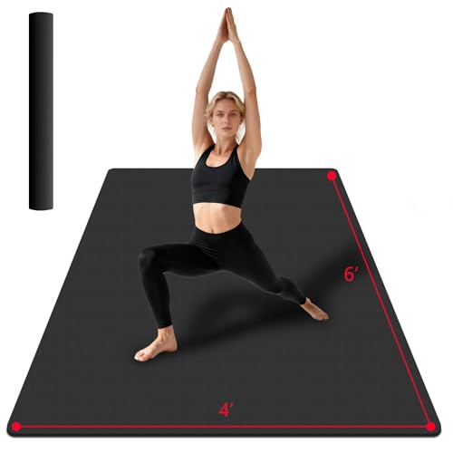 VTORY Extra Large Yoga Mat 6'x 4' - (6mm /8mm/12mm) - size: 6' x 4' x 1/4 in