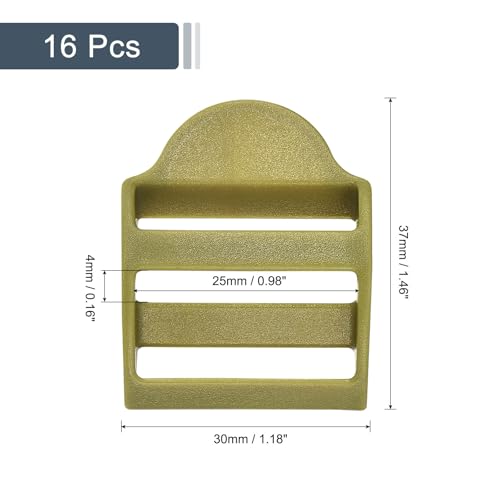 uxcell Plastic Ladder Slider Adjustable Buckles | Tension Lock Tri-Glides for Belt Backpack Straps Part Replacement - color: Khaki, size: 1-1/2"