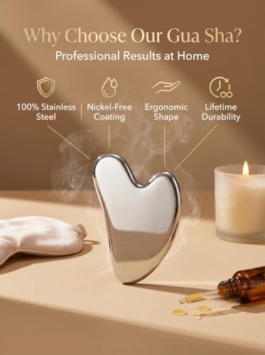 Stainless Steel Gua Sha Tool for Face & Body, Muscle Scraper Massage Tool