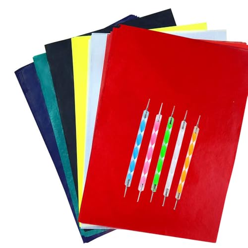 Yesallwas 100 Sheets Transfer Tracing Carbon Paper for Wood, Paper, Canvas and Other Art Surfaces with 5 Pieces Double Ended Tracing Stylus - color: Multicolor 100