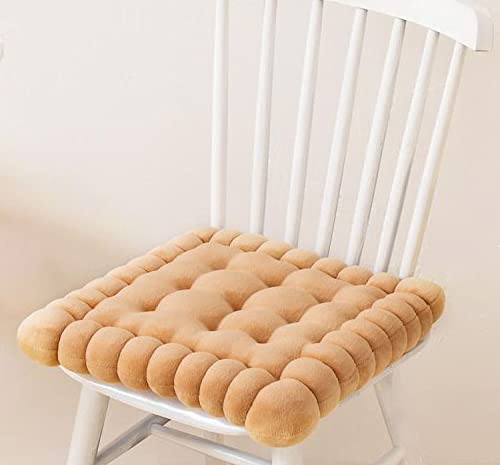 IXITON Biscuit Shaped Meditation Cushion seat Cushion Round Cookie Chair Pad Square Floor Pillow Cushion for Chair Living Room Balcony Office Sofa Yoga 16inch（40cm） (Square, Light-Brown) - color: Light-brown, size: square