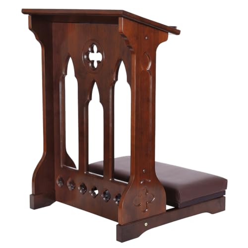 Solid Maple Folding Padded Kneeler, Walnut, Portofino - color: Portofino Walnut