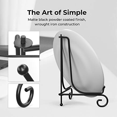 TR-LIFE Plate Stands for Display - 6 Inch Holder + Metal Easel Stand for Picture Frame, Decorative Plates, Book, Photo, Collectibles (2 Pack) - size: 6 Inch(2pcs)