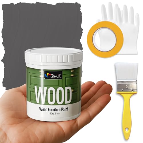 DWIL Matte Finish Furniture Paint - 5 Oz Wood Paint for Cabinets, Doors, Tables, and Dressers Refinishing - Water-Based, Non-Toxic & Odorless, Easy to Apply(Anthracite Gray)-Trial Pack - color: Anthracite Gray, size: 5 Ounce (Pack of 1)