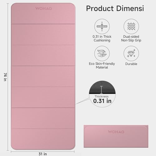 7-Fold Yoga Mat 74"x31" - color: Dull Pink
