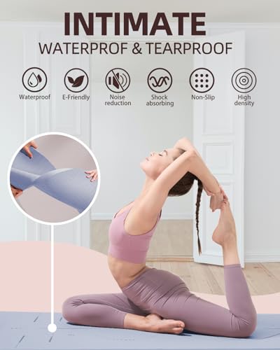 YOTTOY Yoga Mat, 72"x 32"x1/3" Extra Wide Non-Slip Exercise Fitness Yoga Mats,Eco-Friendly TPE Exercise Mats for Women Men Home Workout with Strap Bag - color: Nile